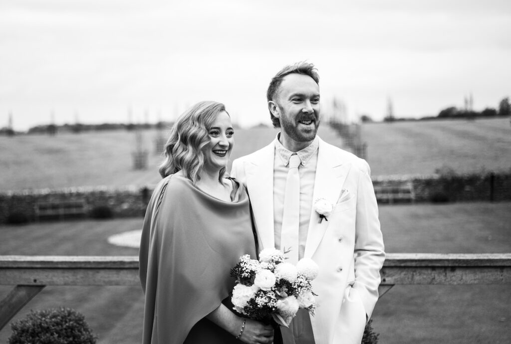 Wedding portrait in black and white