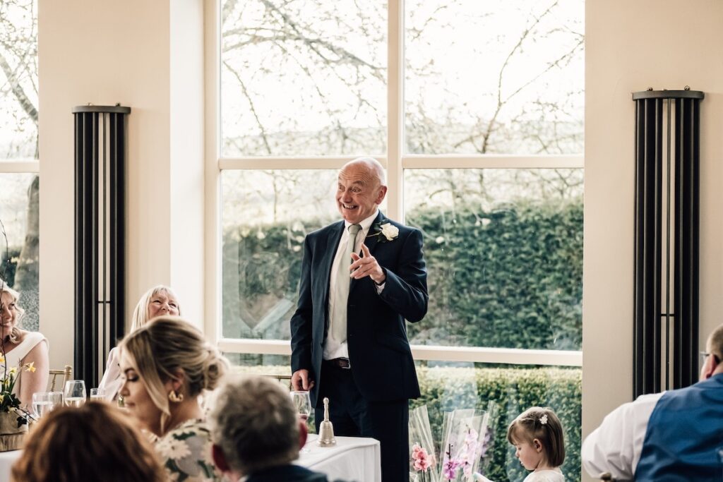 The father of the bride giving a speech