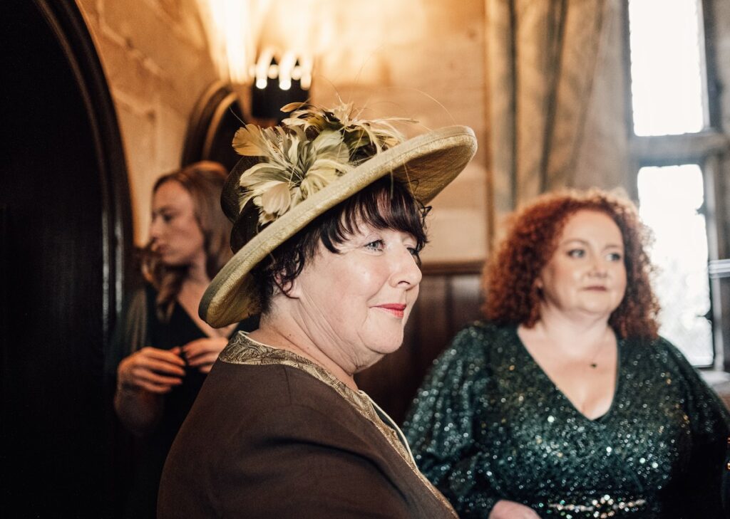 An elegant wedding guest