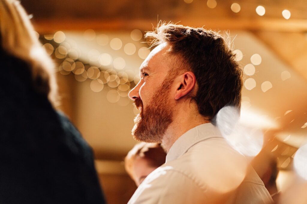 A well-lit groom