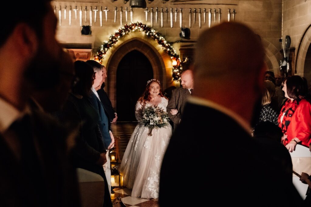 The groom's first look at his bride 