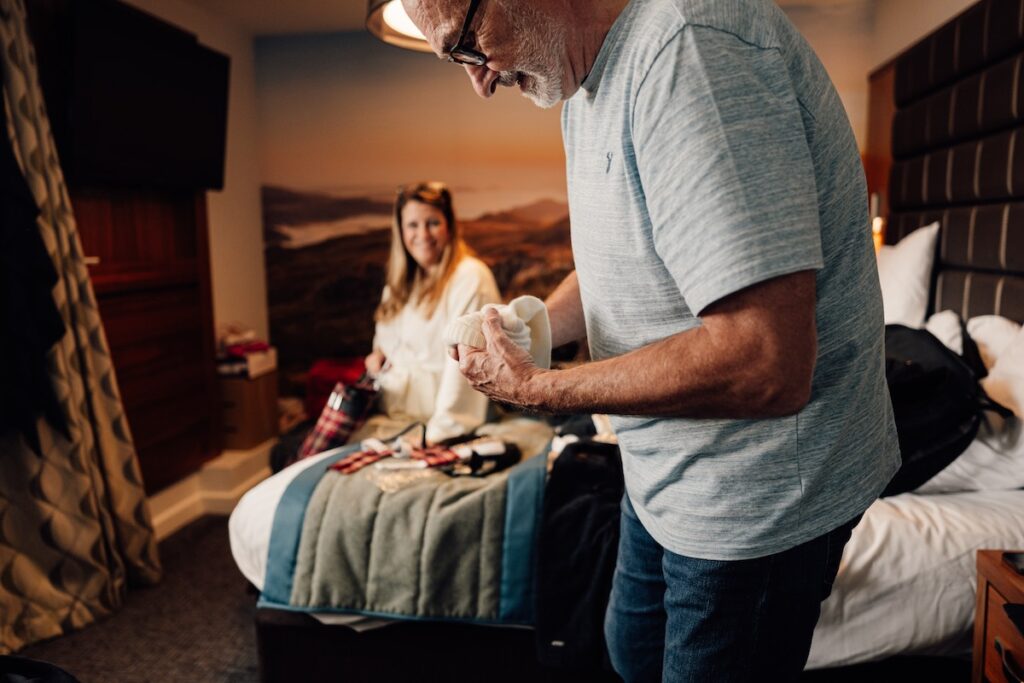 Groom preparation with a sock