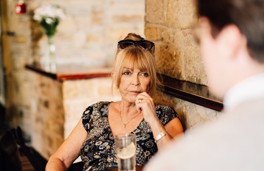 A relaxed wedding guest