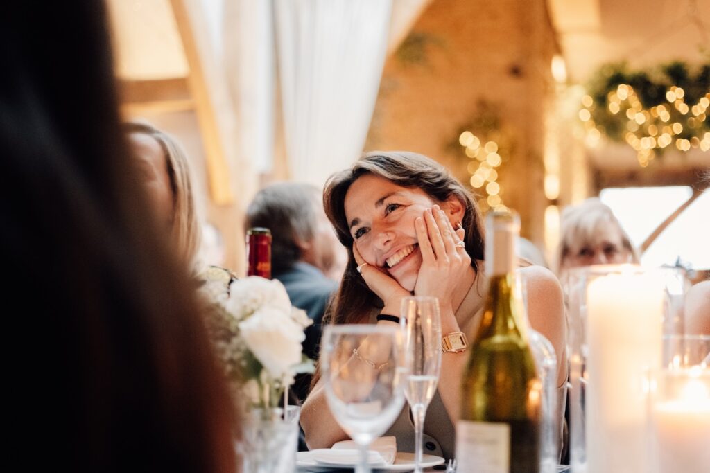 An emotional wedding guest