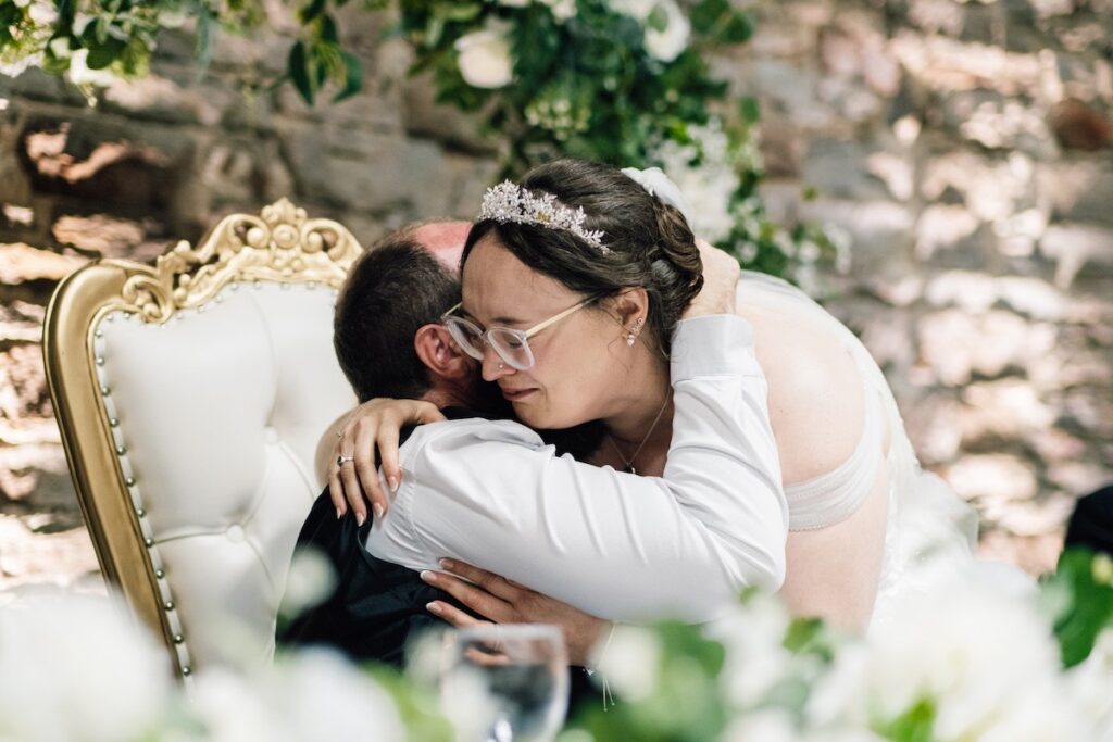 A wedding embrace