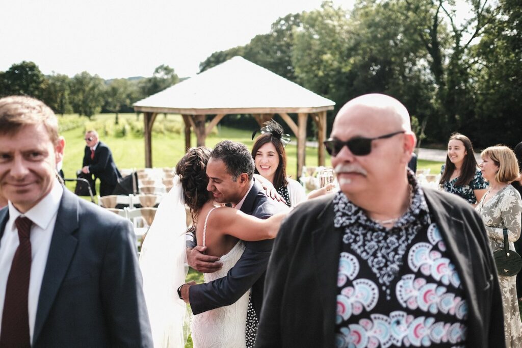 A wedding embrace