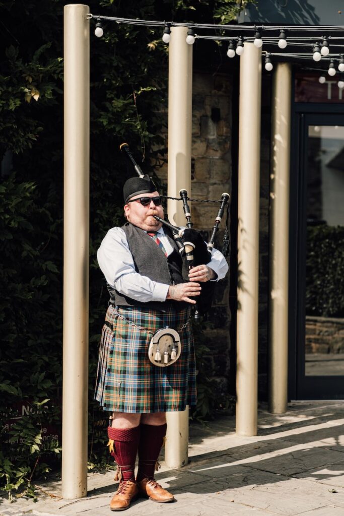 Bagpipes at a wedding