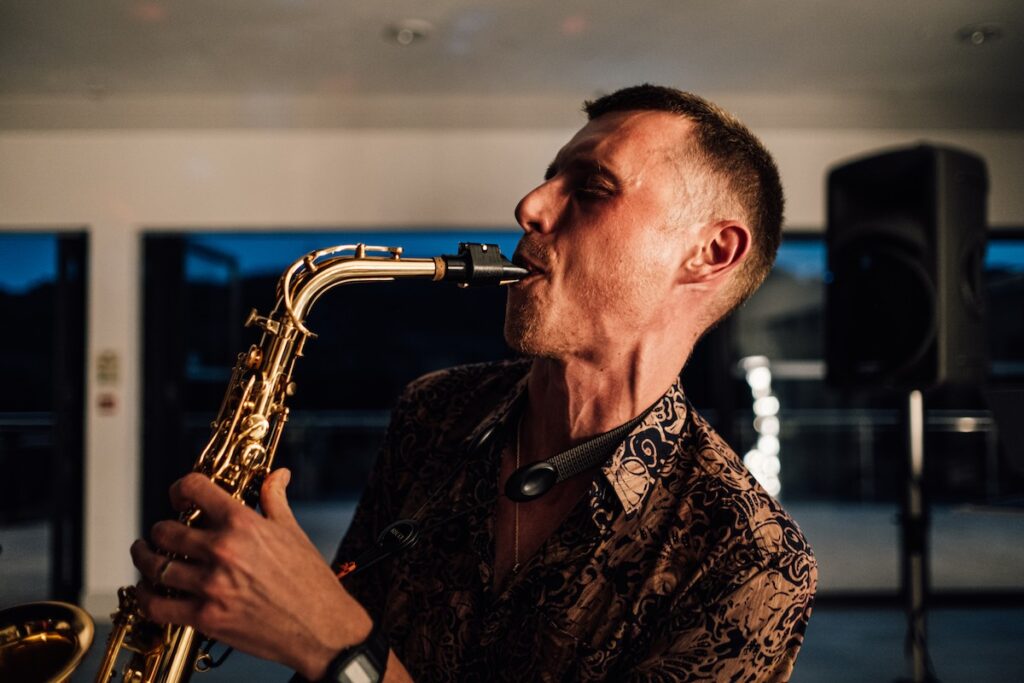 Saxophone player at wedding