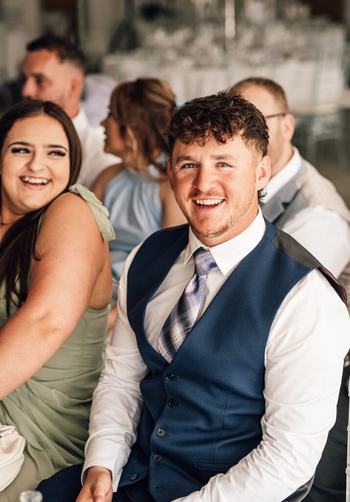 A happy wedding guest 