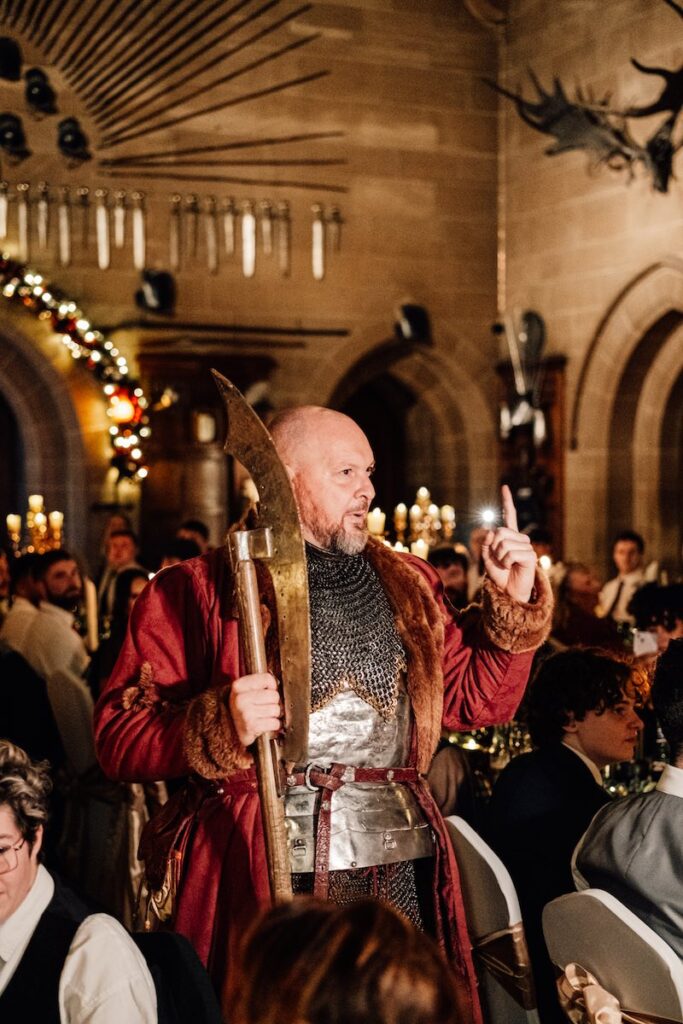 A swordsman at a castle wedding