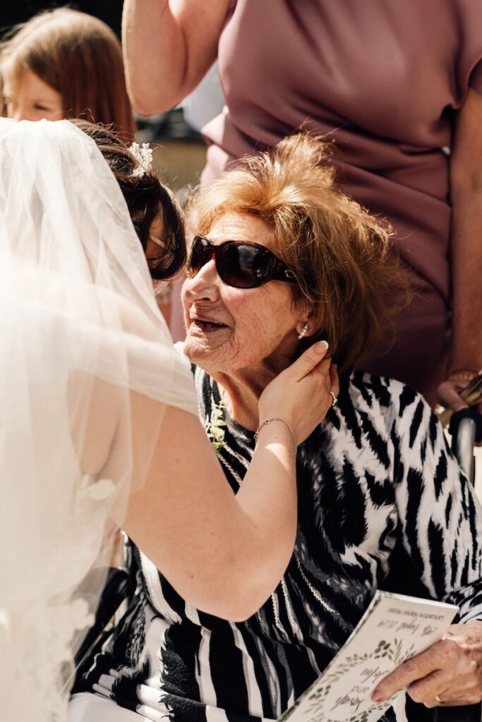A tender moment at a wedding 